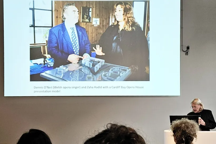 Jaap Bakema Study Centre, the Zaha Hadid Foundation’s Head of Research and Learning presenting a paper, Architecture Archives of the Future, Rotterdam, Netherlands, 2023 © Zaha Hadid Foundation