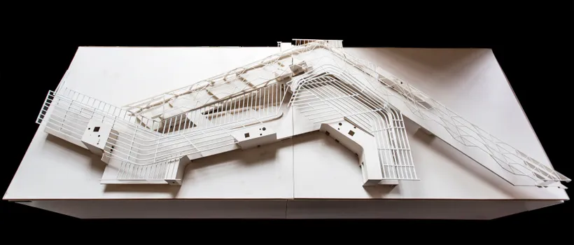 Zaha Hadid Architects, BMW Central Building, Workshop model, Leipzig, Germany, 2002, Card, paper, foamboard, plastic, adhesive © Zaha Hadid Foundation