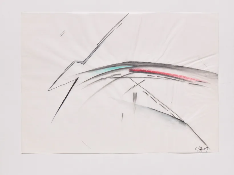 Zaha Hadid Architects, Vitra Fire Station, Drawing, Weil am Rhein, Germany, 1989, Ink and watercolours on paper © Zaha Hadid Foundation