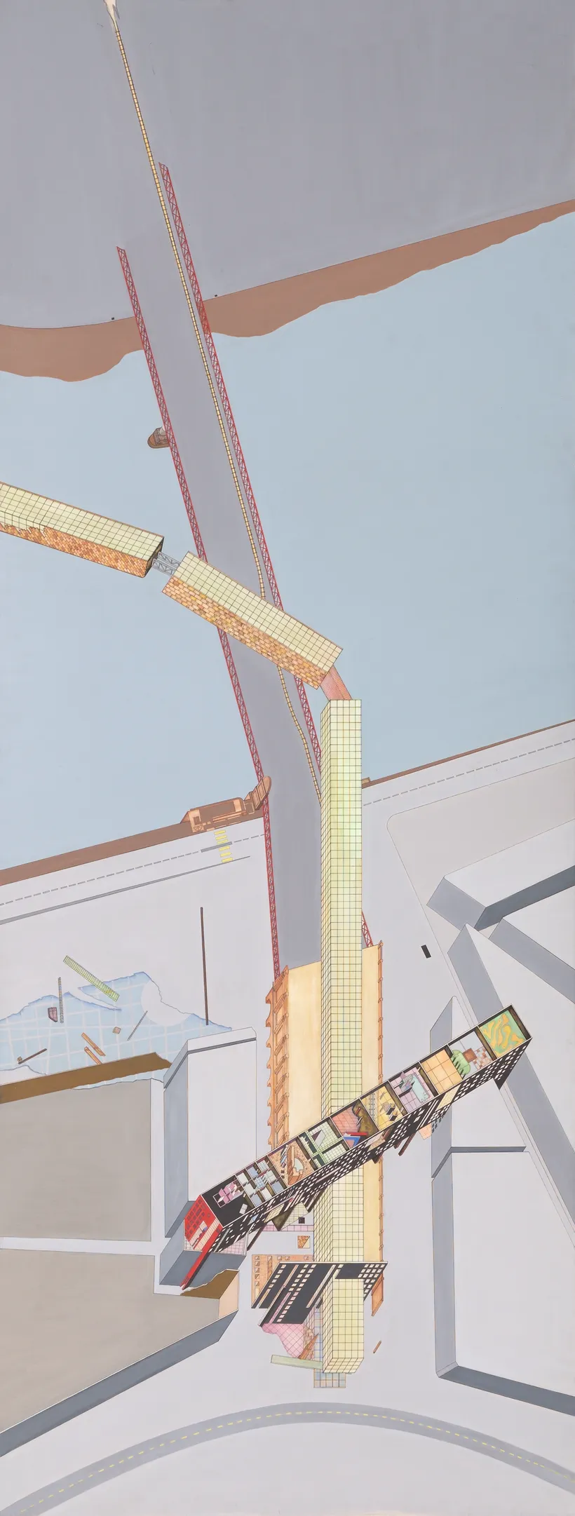 Zaha Hadid, Museum of the Nineteenth Century, Axonometric, London, United Kingdom, 1978, Acrylic on cartridge paper © Zaha Hadid Foundation