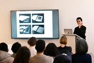 Artist Talk with Younès Ben Slimane, Zaha Hadid Foundation, London, United Kingdom, 2024 © Zaha Hadid Foundation