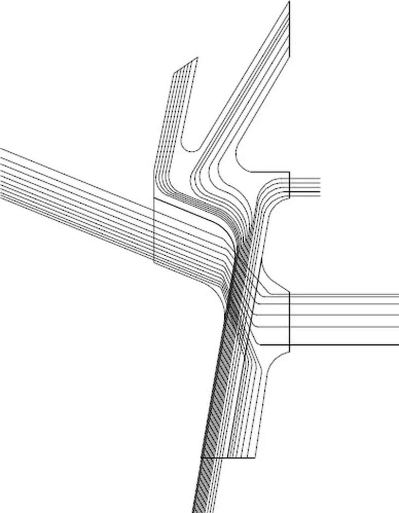 Zaha Hadid Architects, BMW Central Building, Vector diagram, Germany, 2001–2005 © Zaha Hadid Foundation