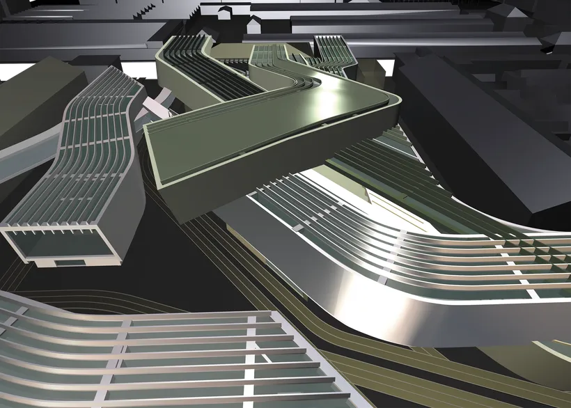 Zaha Hadid Architects, MAXXI: Museum of XXI Century Arts, Digital design, Rome, Italy, 1998–2009 © Zaha Hadid Foundation