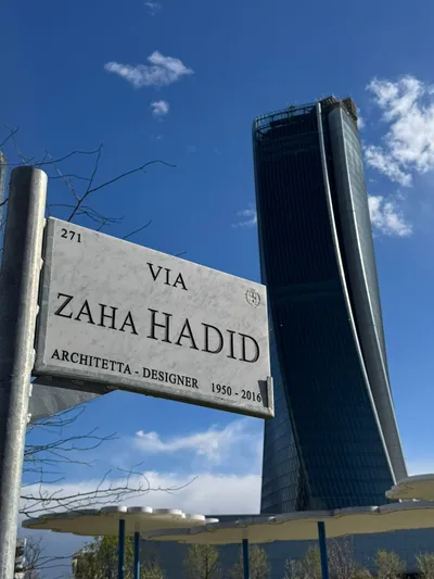 Via Zaha Hadid naming ceremony, CityLife, Milan, Italy, 2026 © Comune di Milano