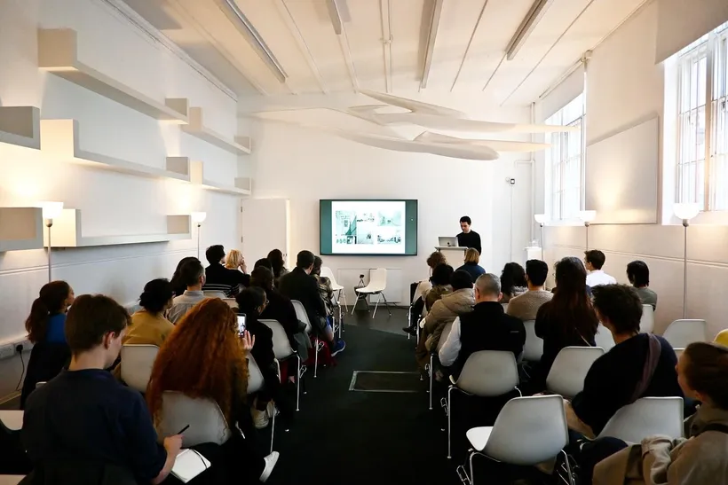 Artist Talk with Younès Ben Slimane, Zaha Hadid Foundation, London, United Kingdom, 2024 © Zaha Hadid Foundation