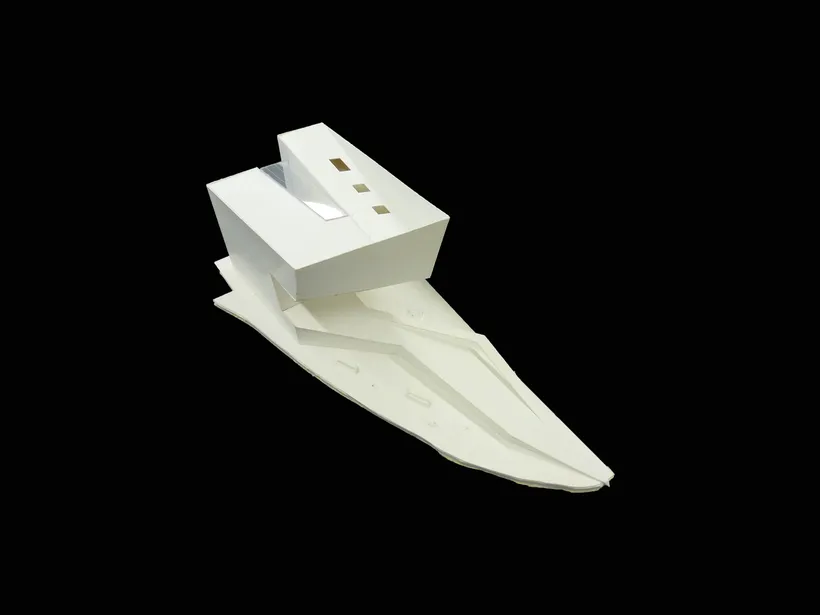 Zaha Hadid Architects, Issam Fares Institute for Public Policy & International Affairs, Model, Beirut, Lebanon, 2006–2014, Foamboard and card © Zaha Hadid Foundation