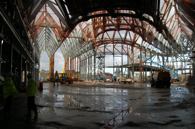 Zaha Hadid Architects, Riverside Museum, Construction photograph, Glasgow, Scotland, 2009 © Zaha Hadid Foundation