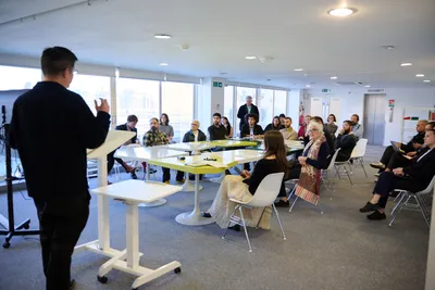 Foundation Director Aric Chen introducing the Research Workshop, Zaha Hadid Foundation, London, United Kingdom, 2026 © Kes Eccleston