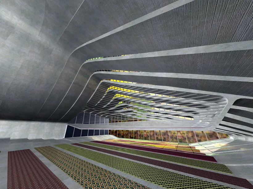 Zaha Hadid Architects, La Grande Mosquée de Strasbourg, Digital render, Strasbourg, France, 2000 © Zaha Hadid Foundation