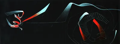 Zaha Hadid Architects, Moonsoon, Moonsoon interior, Sapporo, Japan, 1989–1990, Acrylic on black cartridge paper © Zaha Hadid Foundation