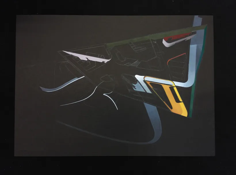 Zaha Hadid Architects, Phaeno Science Center, Wolfsburg, Germany, 1999–2005, Acrylic on cartridge © Zaha Hadid Foundation