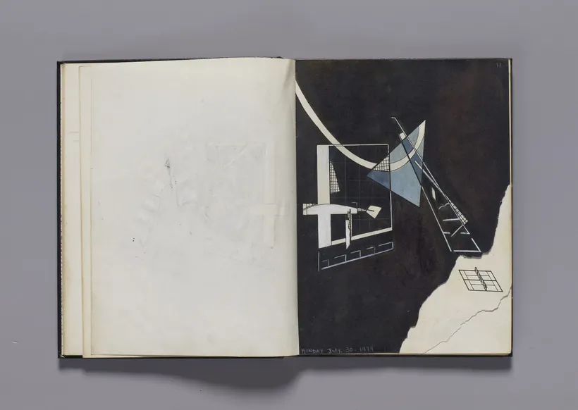 Zaha Hadid Architects, Irish Prime Minister’s Residence, Sketchbook, Dublin, Ireland, 1979, Acrylic, watercolour and ink on paper © Zaha Hadid Foundation