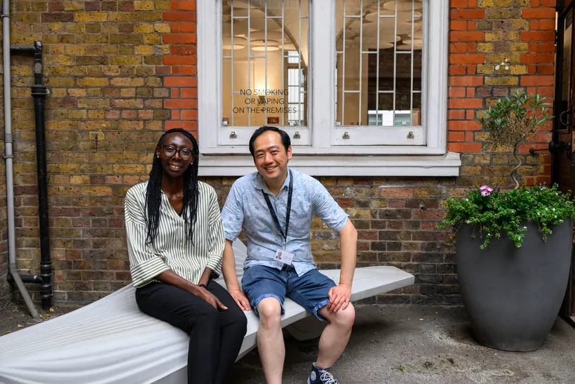 My Utopia Founder Ivy and Foundation Learning Officer Wilson, London Festival of Architecture, Zaha Hadid Foundation, London, United Kingdom, 2026 © Jannine Newman Photography