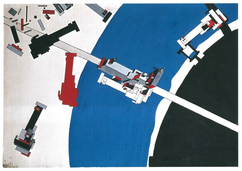 Zaha Hadid, Malevich’s Tektonik, London, United Kingdom, 1976, Acrylic on card © Zaha Hadid Foundation