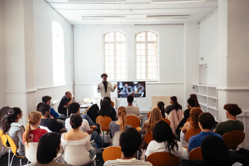 LionHeart Speaking at Drawing Matter Summer School, Zaha Hadid Foundation, London, United Kingdom, 2026 © Corrine Amos