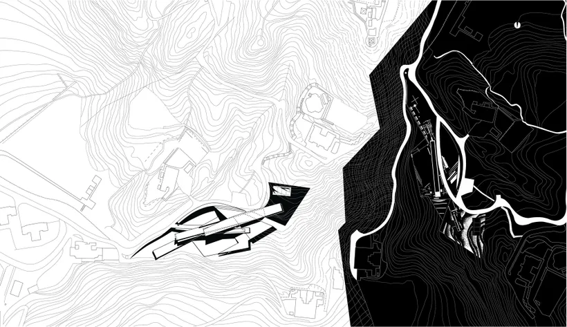 Zaha Hadid Architects, The Peak, Plan, Hong Kong, China, 1982–1983, Acrylic on cartridge paper © Zaha Hadid Foundation