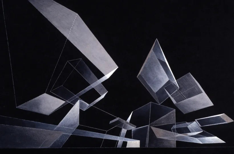 Zaha Hadid Architects, Cardiff Bay Opera House, Jewels, Cardiff, Wales, 1995, Acrylic on cartridge © Zaha Hadid Foundation