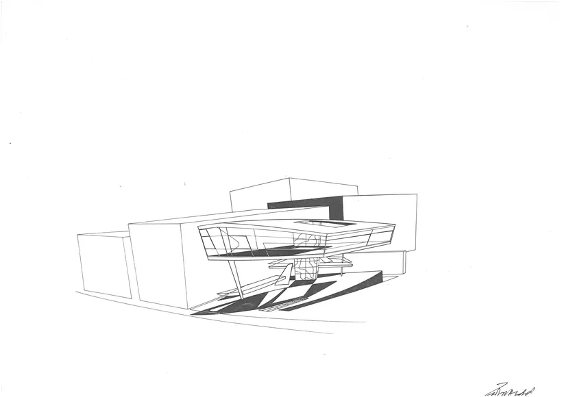 Zaha Hadid Architects, Tomigaya Building, Drawing, Tokyo, Japan, 1986, Drawing photocopy © Zaha Hadid Foundation