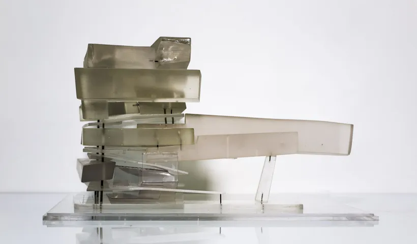 Zaha Hadid Architects, Boiler House Extension, Structural study, London, UK, 1996, Metal wire and pins, acrylic and resin © Zaha Hadid Foundation