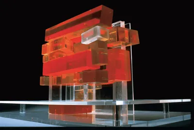 Zaha Hadid Architects, Center for Contemporary Art, Jelly bean volumetric study, Cincinnati, USA, 2001, Resin, steel, wire and perspex © Zaha Hadid Foundation