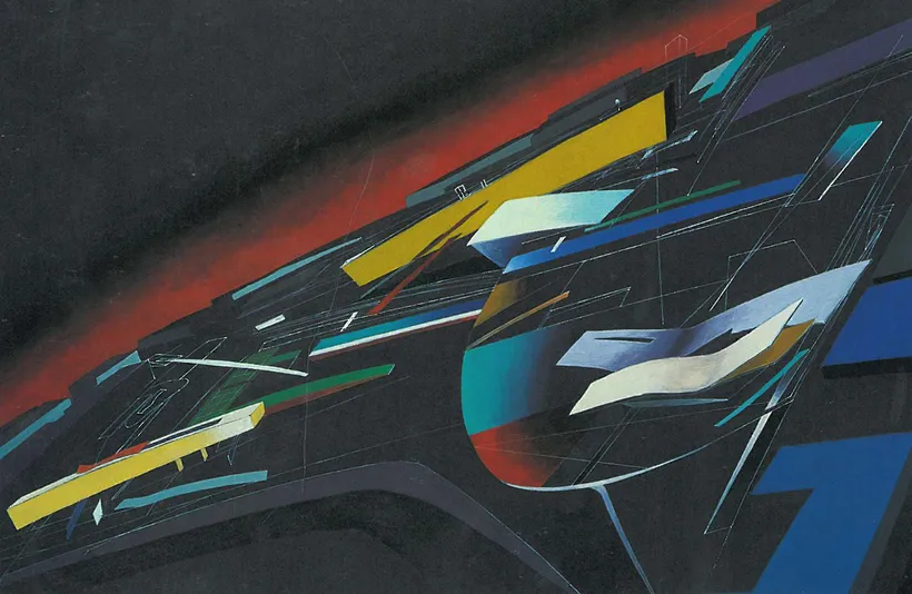 Zaha Hadid Architects, West Hollywood Civic Centre, Painting, Los Angeles, USA, 1987, Acrylic on cartridge paper © Zaha Hadid Foundation