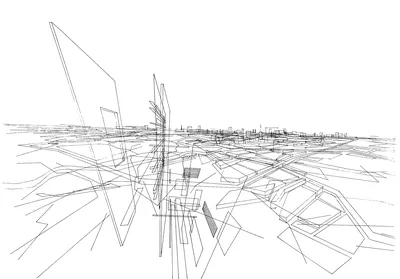 Zaha Hadid Architects, London 2066, Multi-level perspective, London, United Kingdom, 1991, Ink on paper © Zaha Hadid Foundation