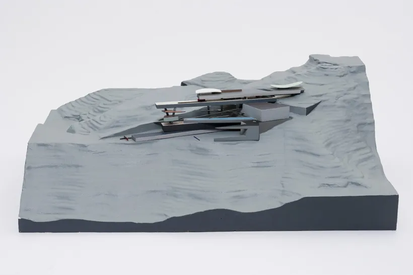 Zaha Hadid Architects, The Peak, Presentation model, Hong Kong, China, 1983, Perspex, wood, foam © Zaha Hadid Foundation