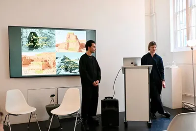 Artist Talk with Younès Ben Slimane, Zaha Hadid Foundation, London, United Kingdom, 2024 © Zaha Hadid Foundation