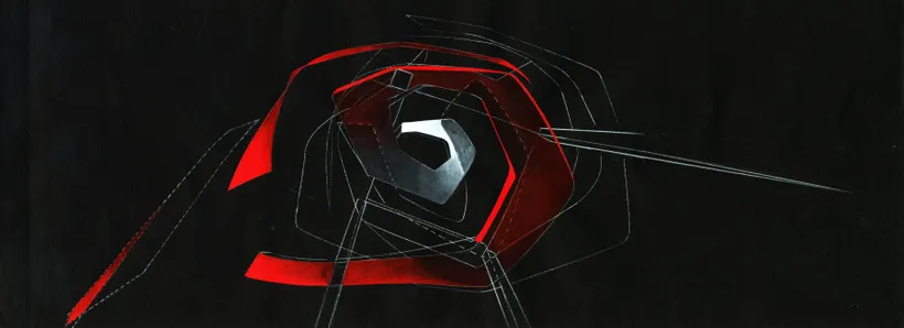 Zaha Hadid Architects, Moonsoon, Interior Plane, Sapporo, Japan, 1990, Acrylic on cartridge paper © Zaha Hadid Foundation