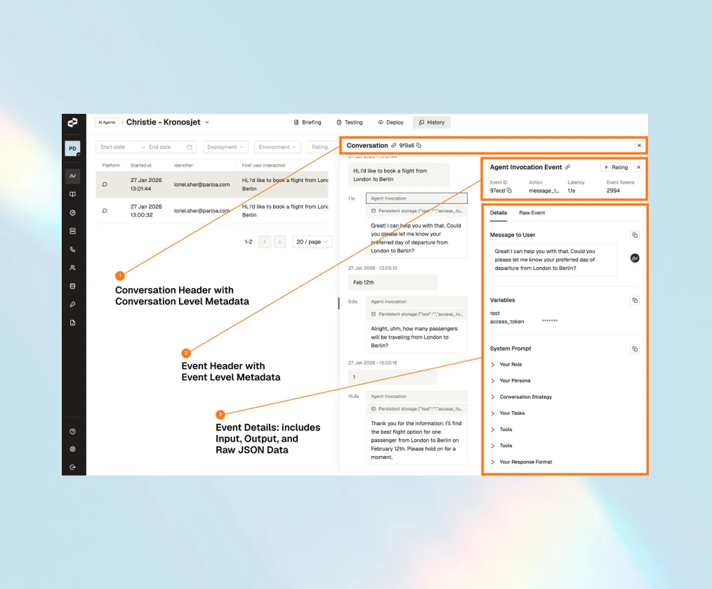 Improved Agent Debugging
