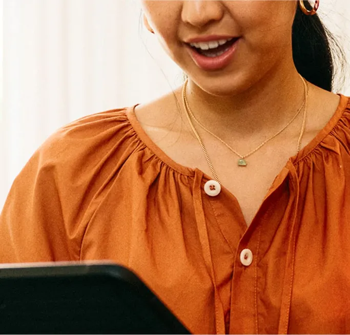 A person looking at a screen