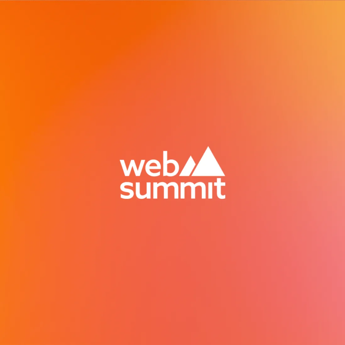 Web Summit logo on an orange-to-pink gradient background