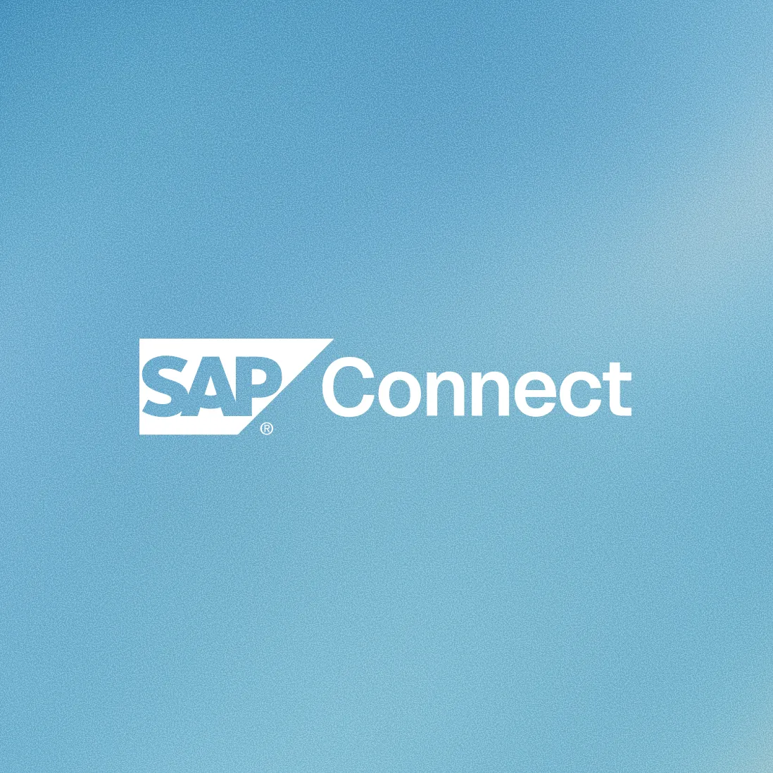 SAP Connect logo on a blue gradient background