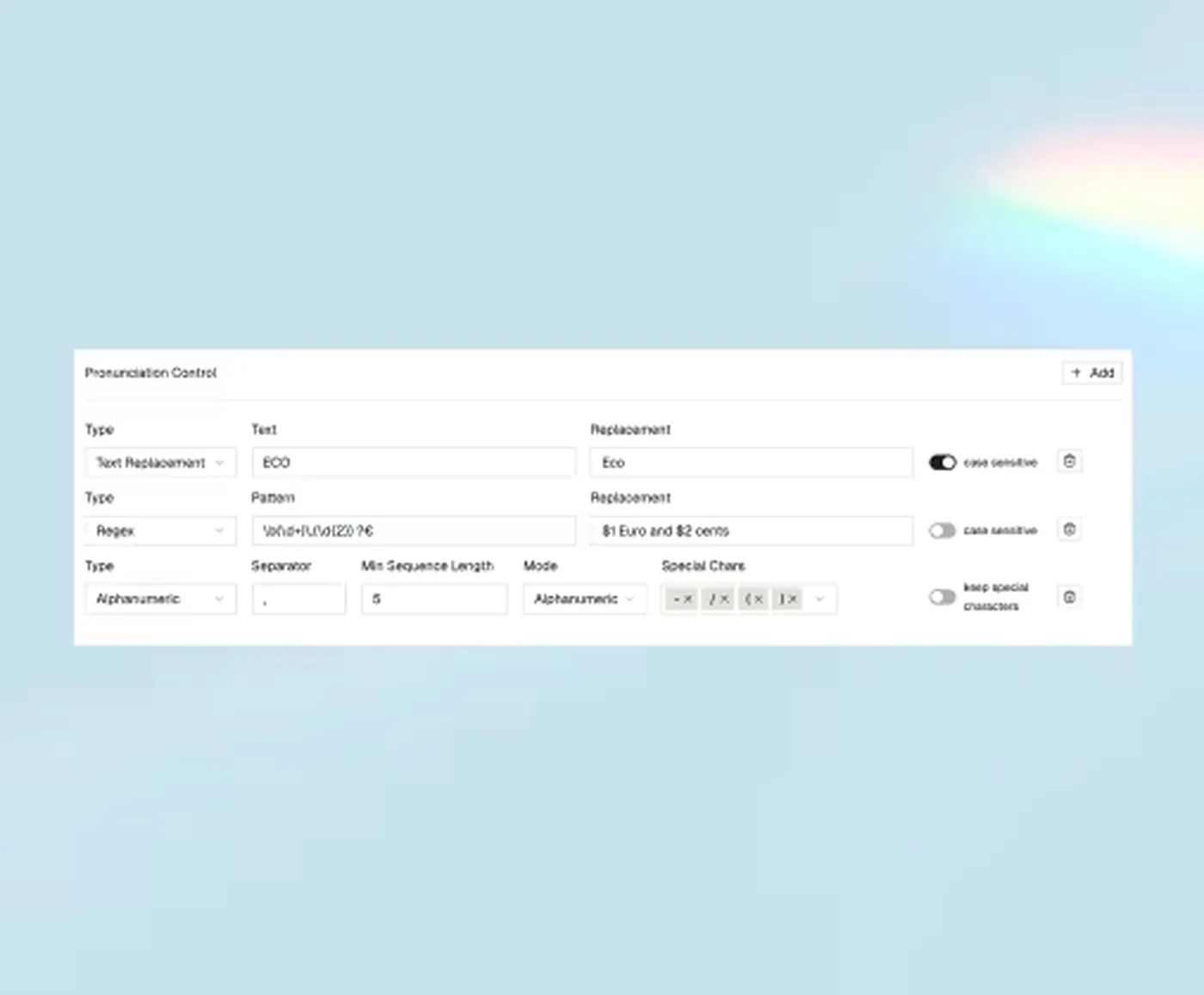 Pronunciation Controls