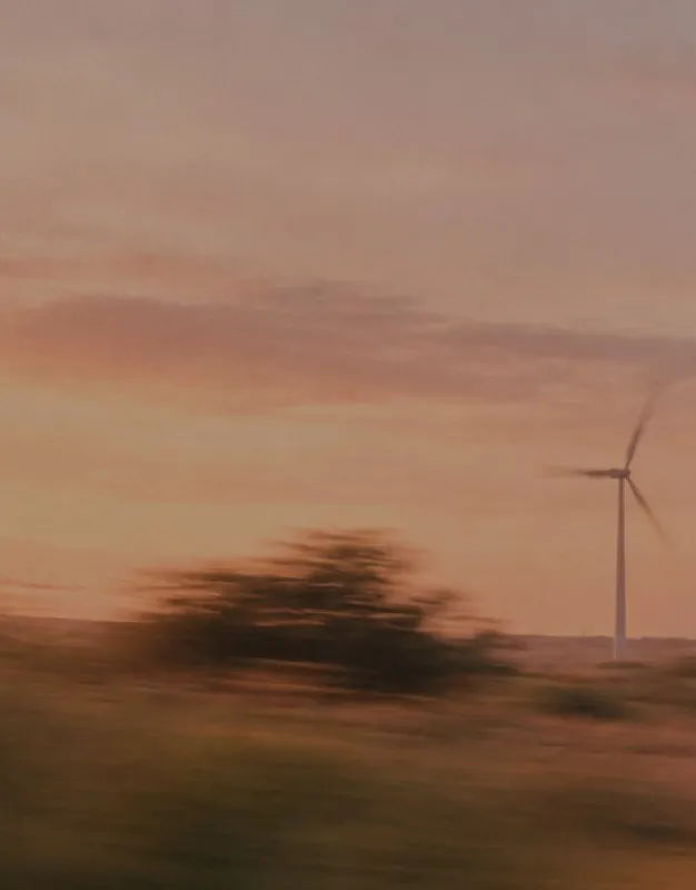 Wind turbine in a landscape