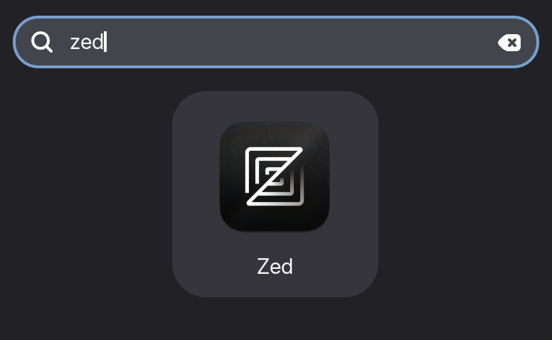 Searching for Zed with the GNOME search