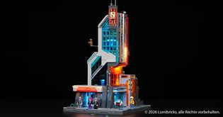 Artikel Lumibricks Neon Tech Tower 17011: Beeindruckender Cyberpunk-Wolkenkratzer
