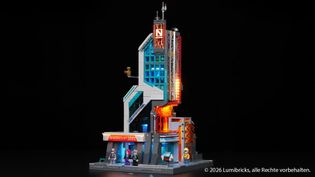 Artikel Lumibricks Neon Tech Tower 17011: Beeindruckender Cyberpunk-Wolkenkratzer
