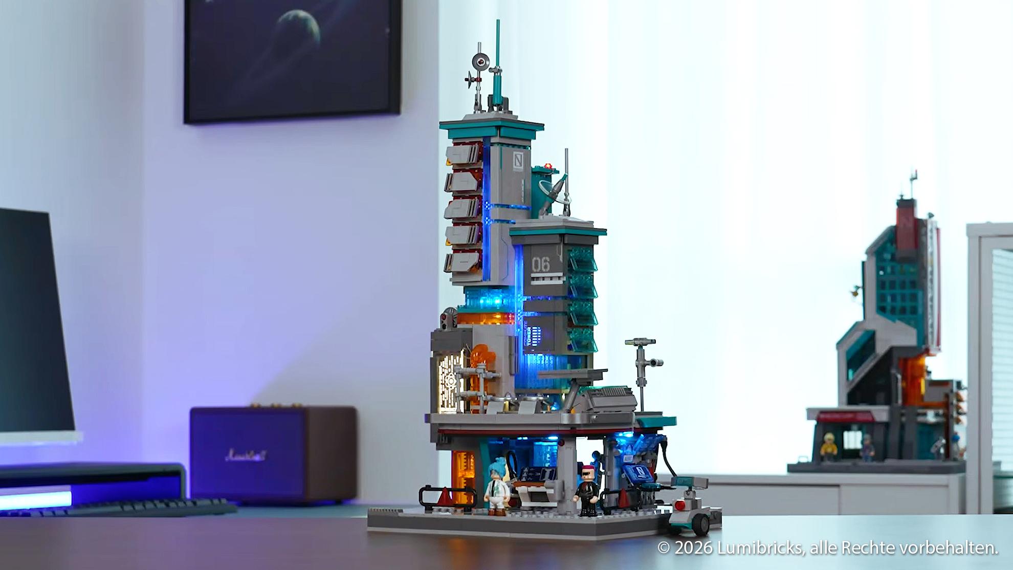 Artikel: Lumibricks Neon Tech Station 17010: Zuwachs für beliebte Cyberpunk-Stadt
