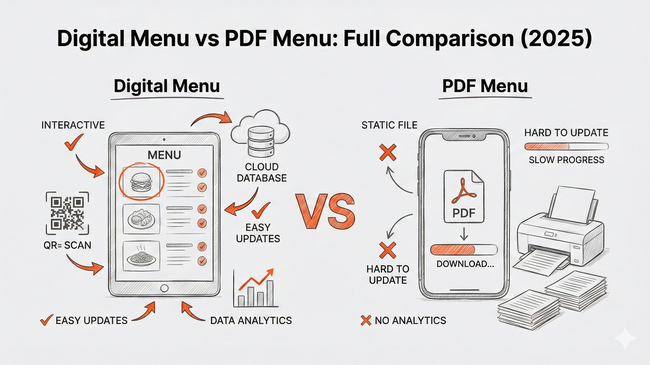 Digital Menu vs PDF Menu: Full Comparison (2025)