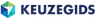 Logo of "Keuzegids" with bold blue text and a geometric multicolored icon featuring blue, green, and white sections on a light gray background.