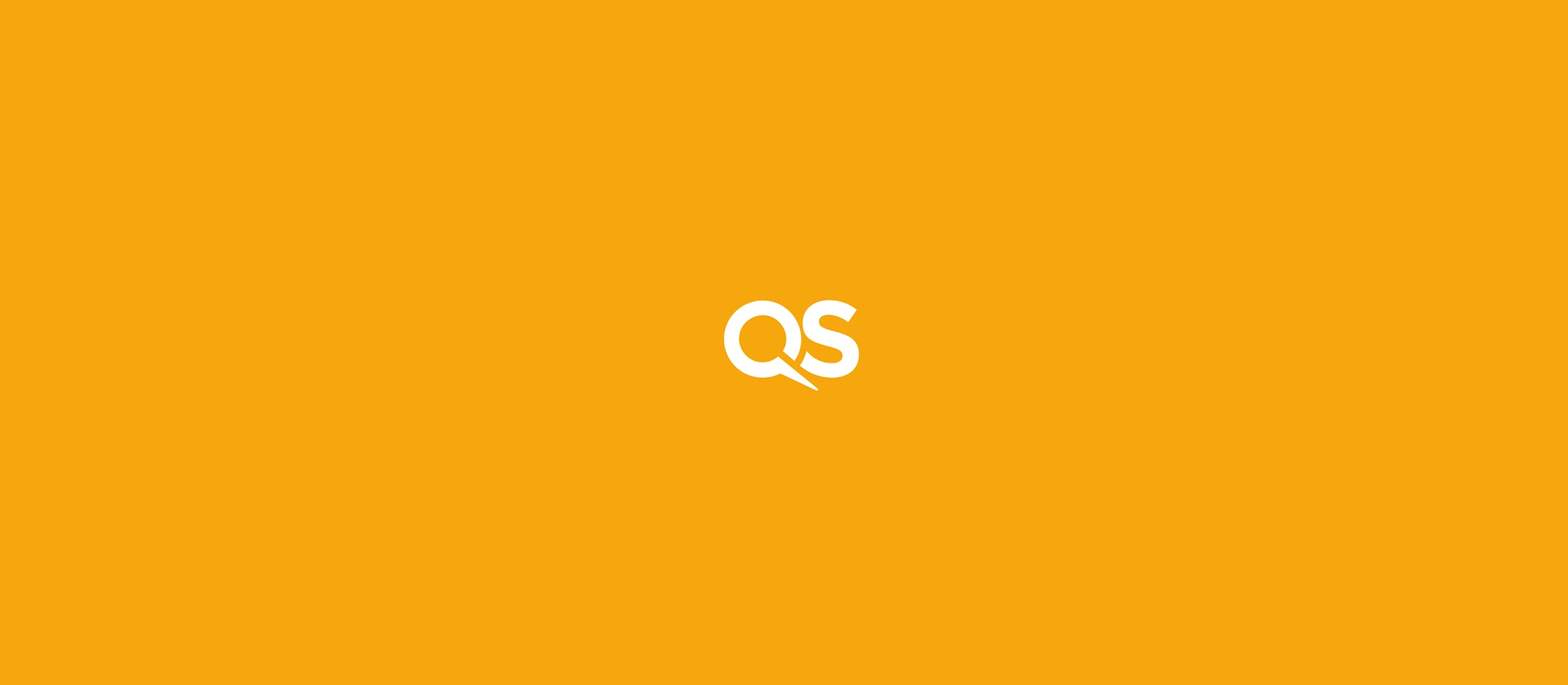 Orange background with a white "QS" logo centered.