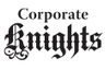 Stylized text logo reading "Corporate Knights" in a gothic font on a white background.