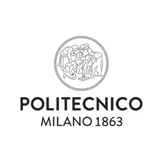 Logo of Politecnico di Milano featuring a detailed circular emblem with figures and the text "POLITECNICO MILANO 1863" below.