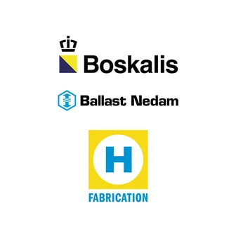 Logos of three companies: Boskalis with a crown symbol, Ballast Nedam with a hexagon, and H Fabrication with a blue "H" on a yellow square.