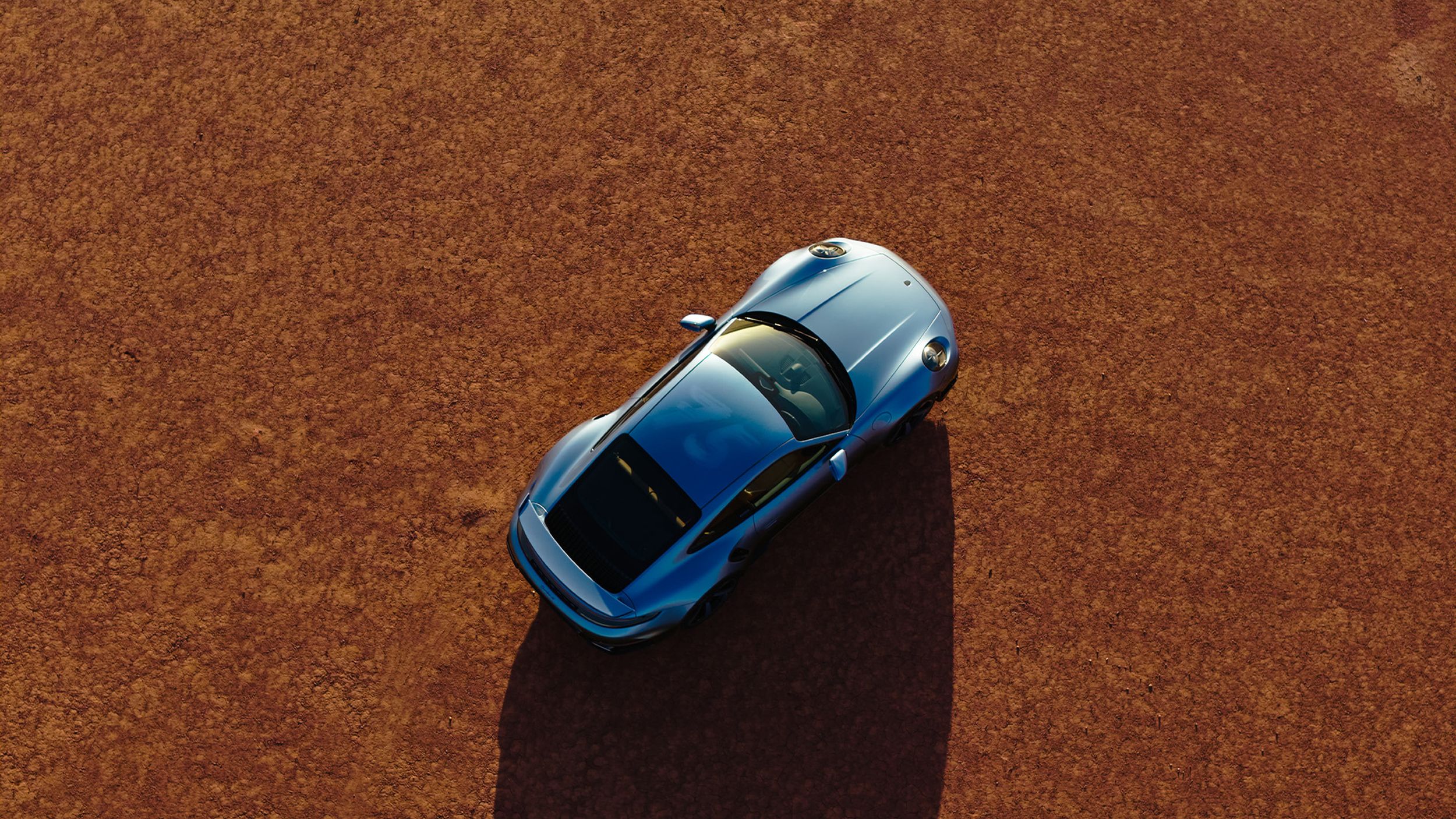 Aerial shot of the 911 Turbo S Land Down Under.
