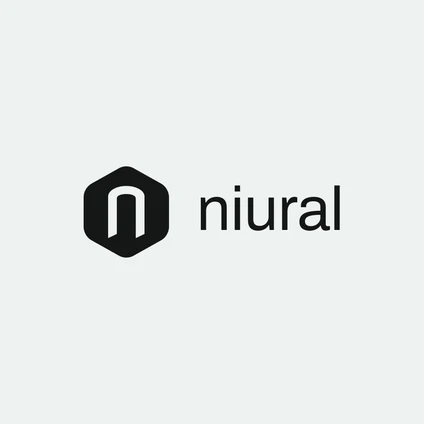 Black hexagon logo with a stylized "N" next to the word "niural" on a light gray background.