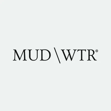 Text logo displaying "MUD\WTR" in a minimalist font on a light gray background.