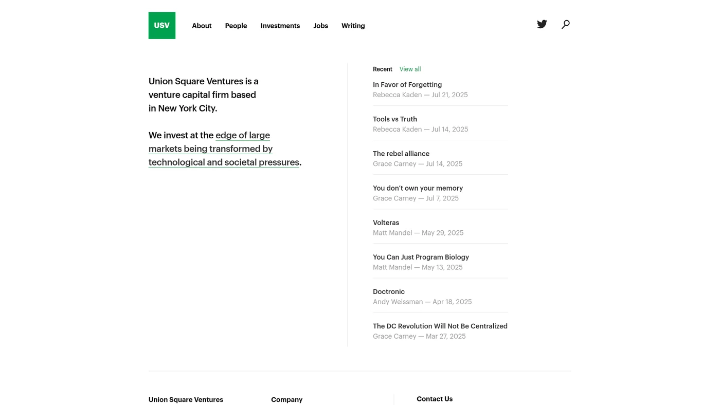 Image of Union Square Ventures - Series B VC Firm