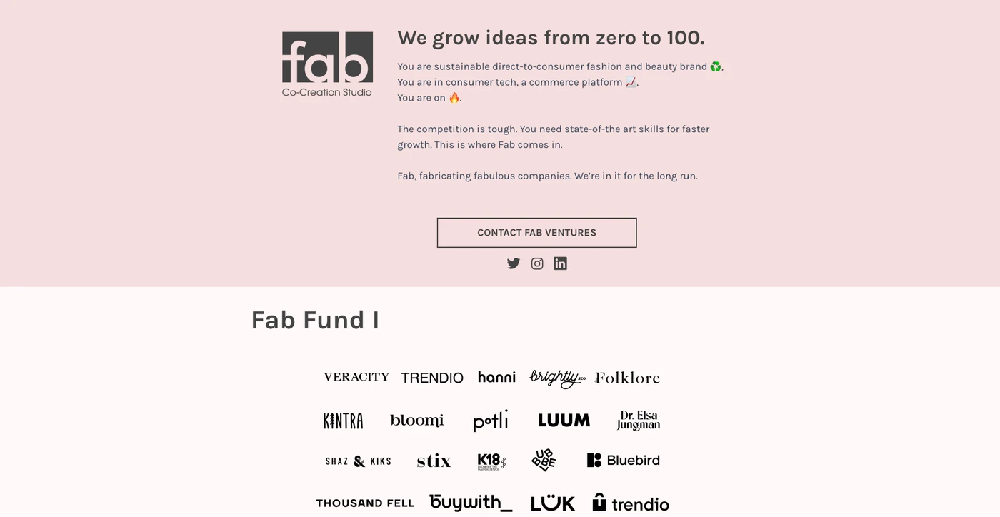 Image of Fab Co-Creation Studio Ventures - Top VCs in Fashion